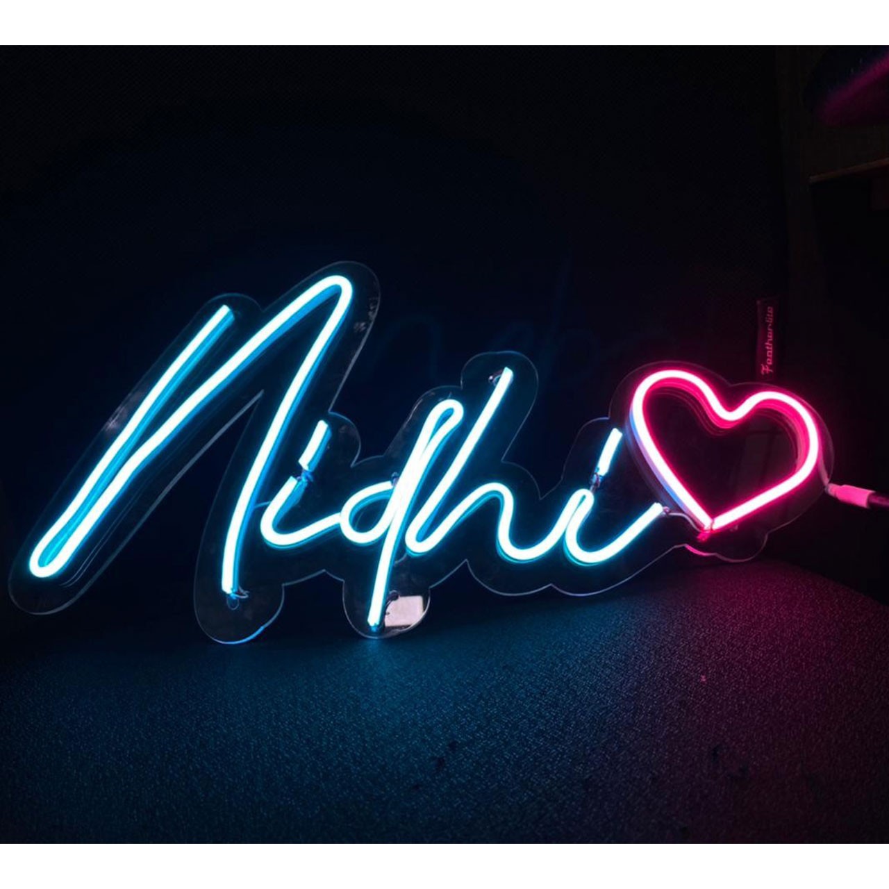 Personalized Neon Name Sign Board With Heart