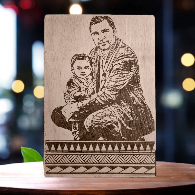 Personalized Wooden Carved Frame For Father Design 2