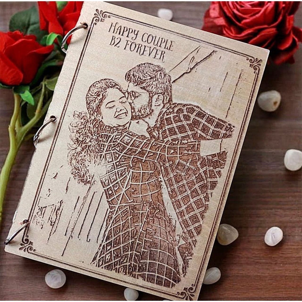 Personalized Wooden Carved Diary Design 2