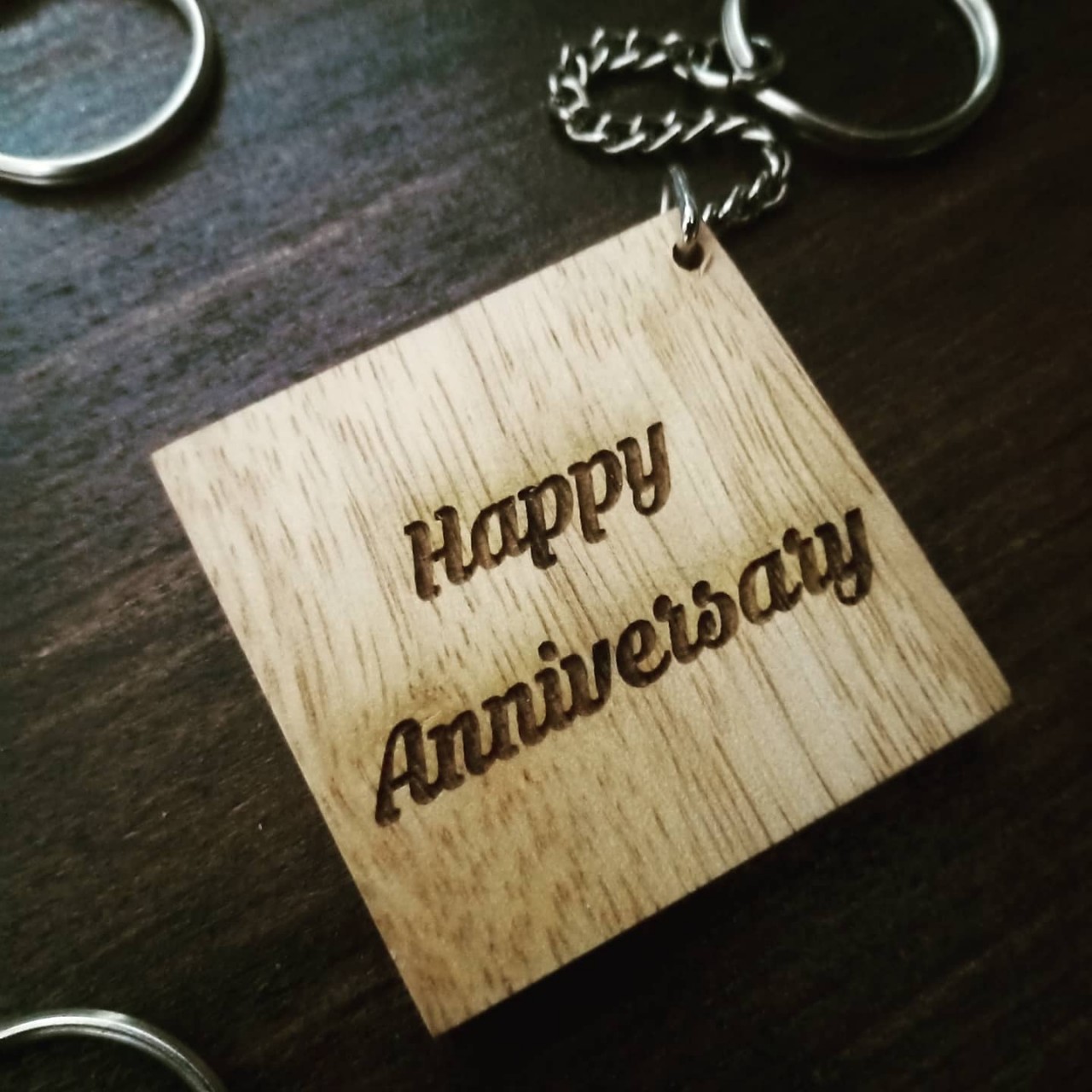 Personalized Wooden Carved Keychain Design 1