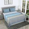 Classic Cotton Blue Floral Stripes Bedsheet