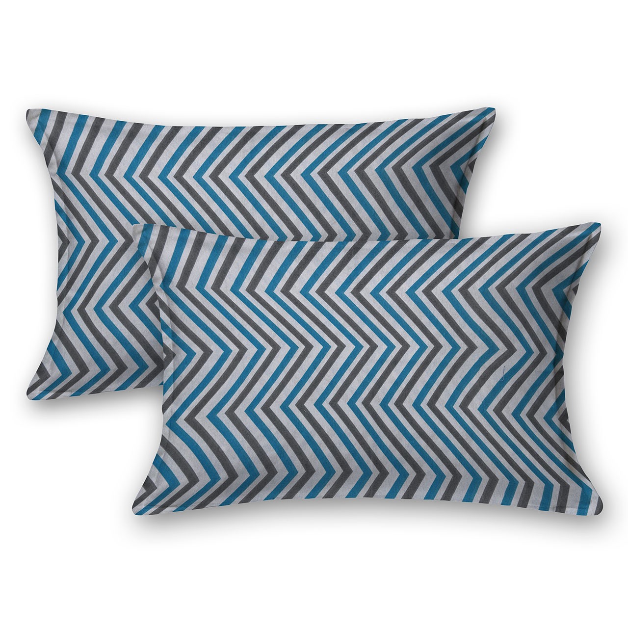 Classic Cotton Blue Floral Stripes Bedsheet