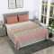 Classic Cotton Red Floral Stripes Bedsheet