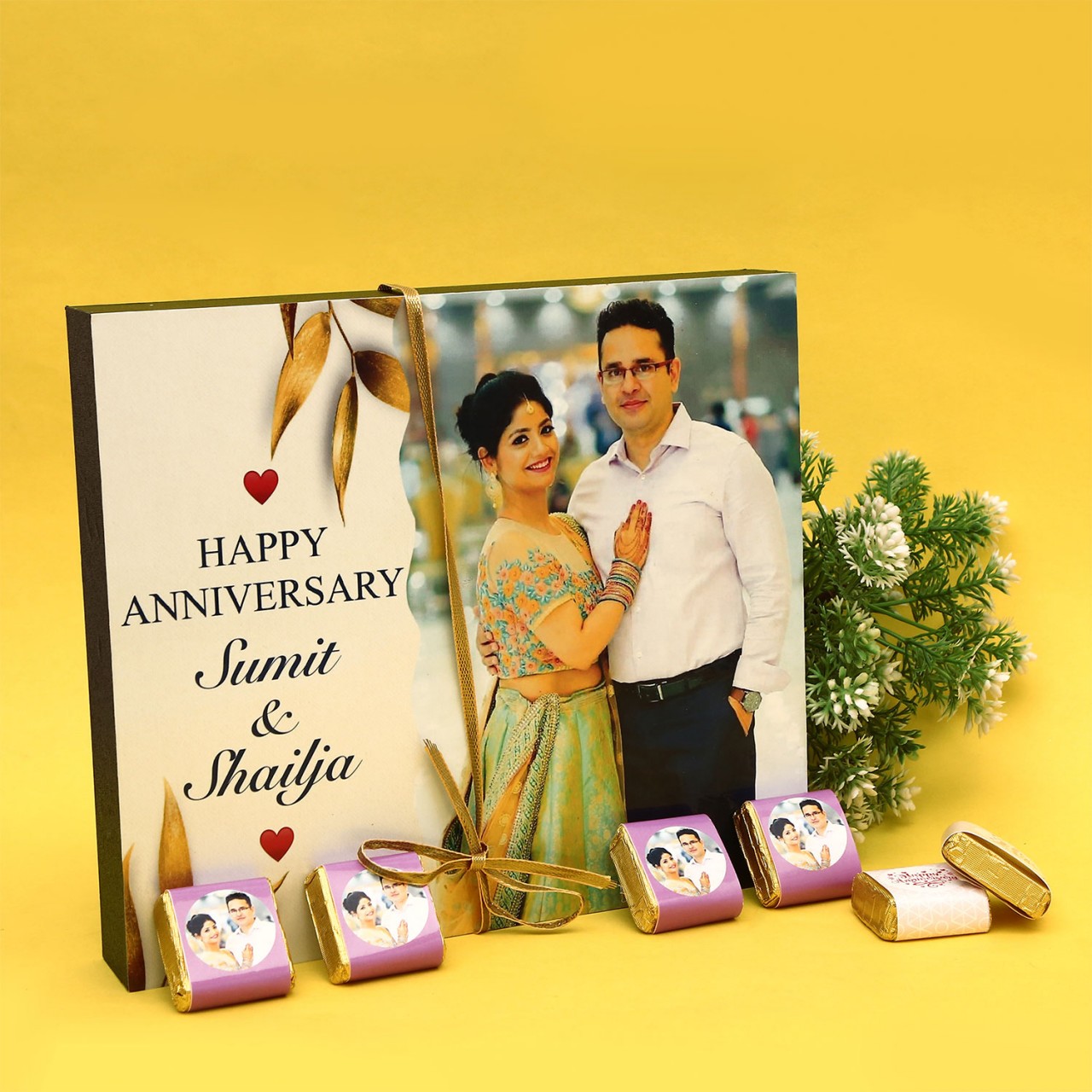 Personalized Anniversary Chocolate Box with Couple Photo