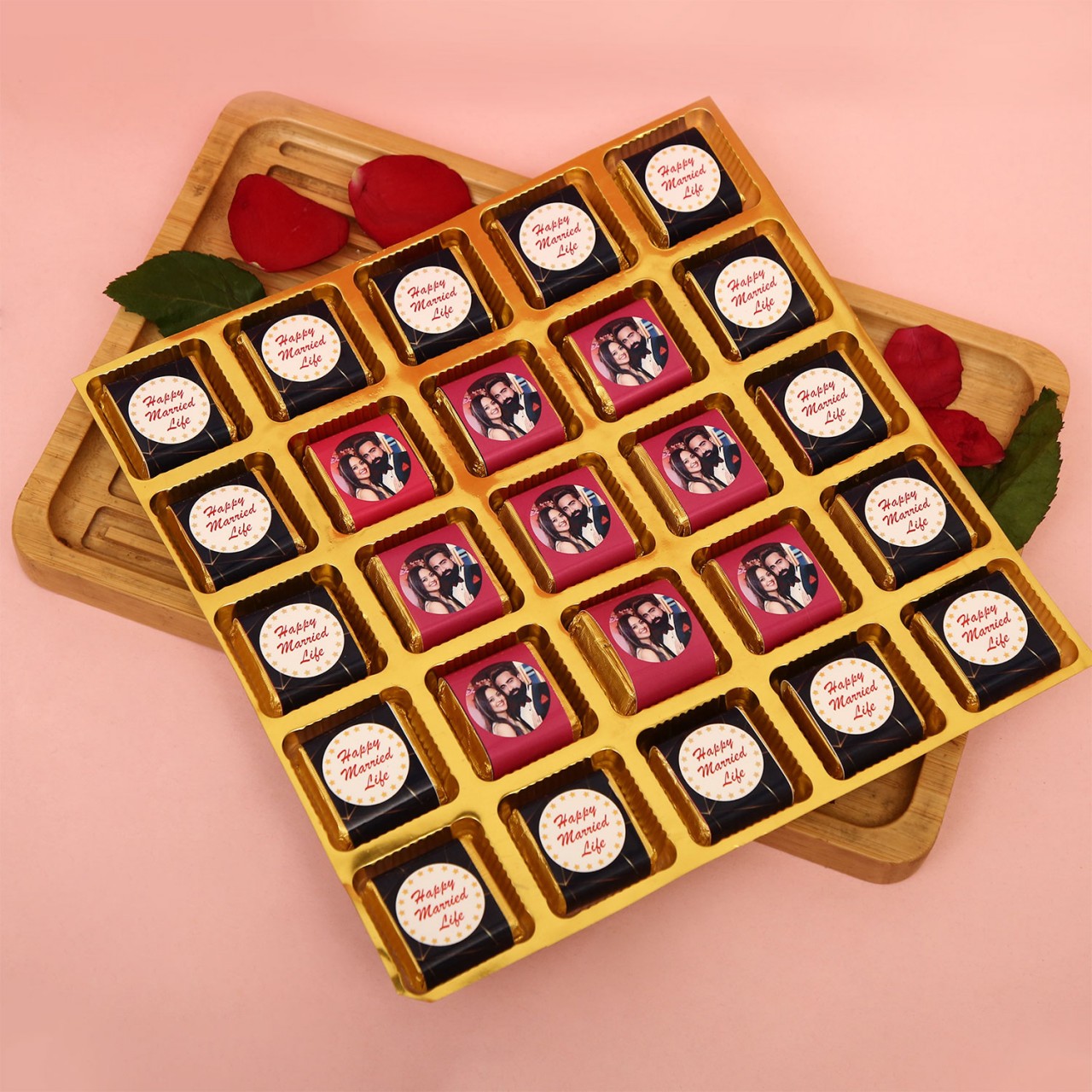Personalized Wedding Chocolate Box with Couple Photo