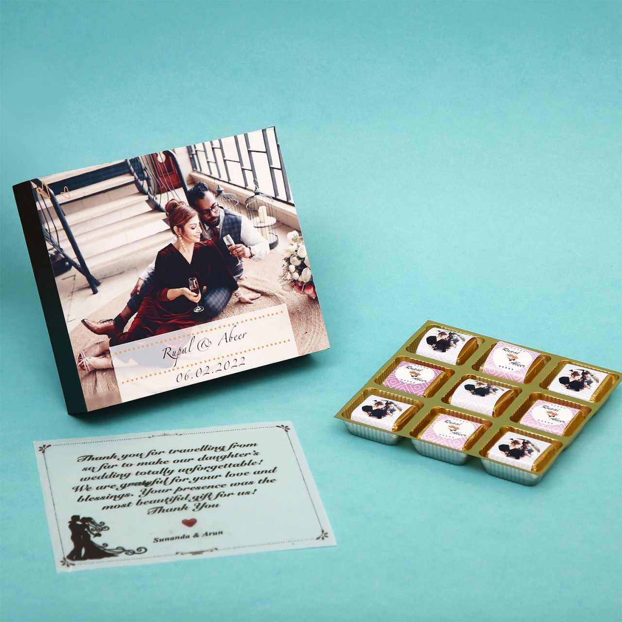 Personalized Invitation Chocolate Box with Couple Photo