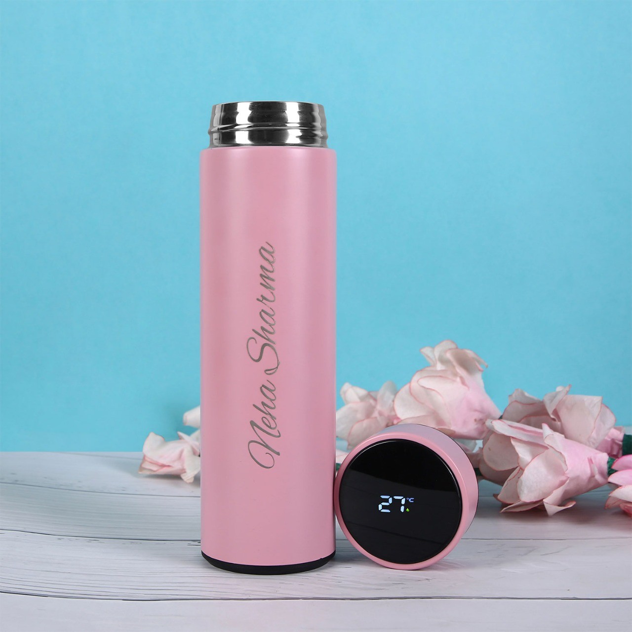 Personalized Water Bottle With LED Temperature Display