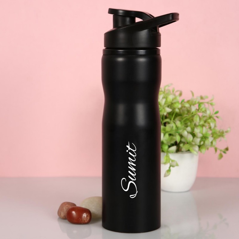 Personalized Black Vacuum Insulated Sipper Bottle