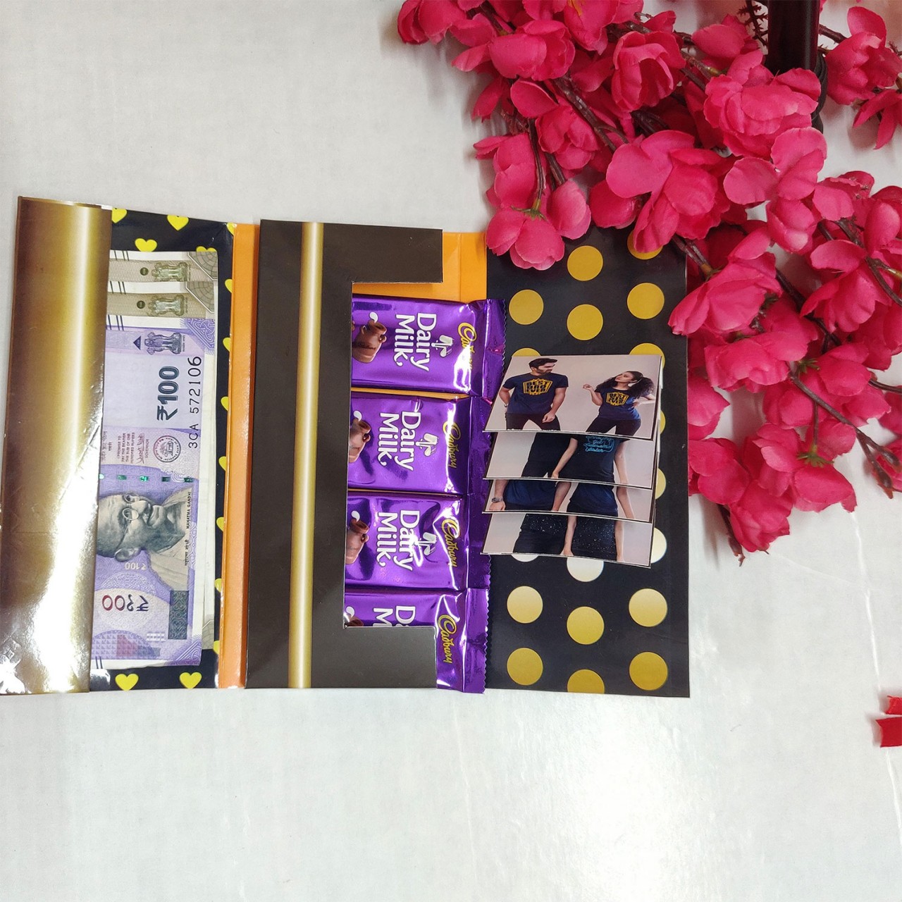 Personalized Handcrafted Envelope With Chocolates For Rakhi