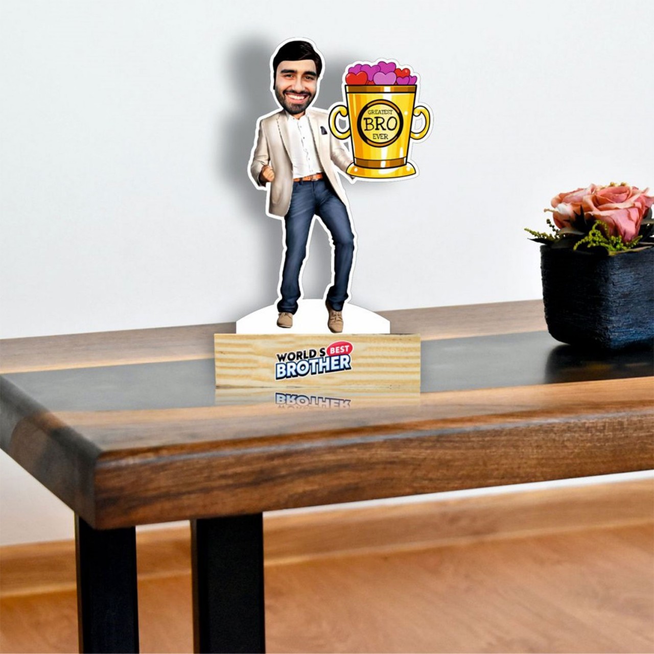 Personalized Wooden Caricature For Brother