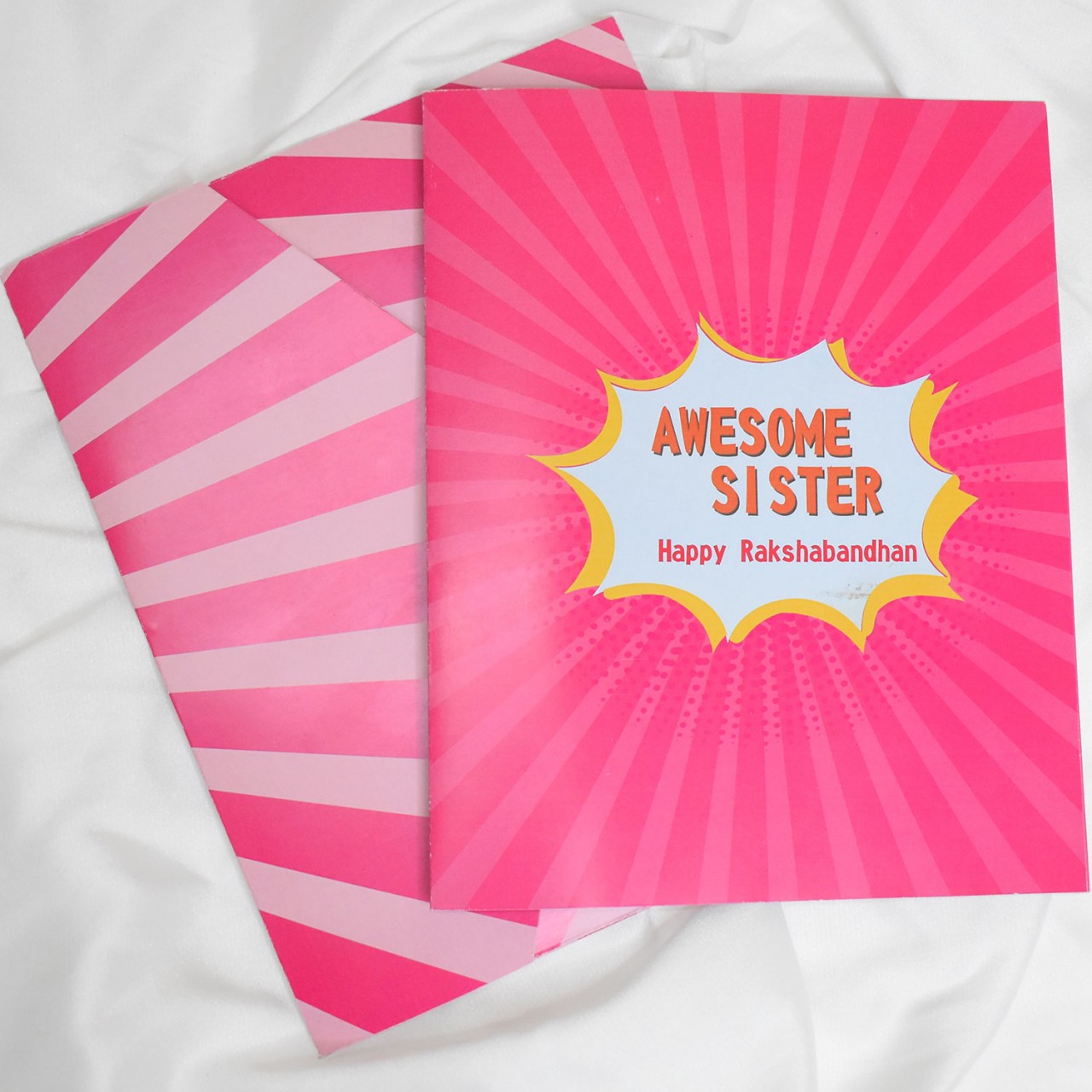 Personalized Raksha Bandhan Greeting Card - Pink