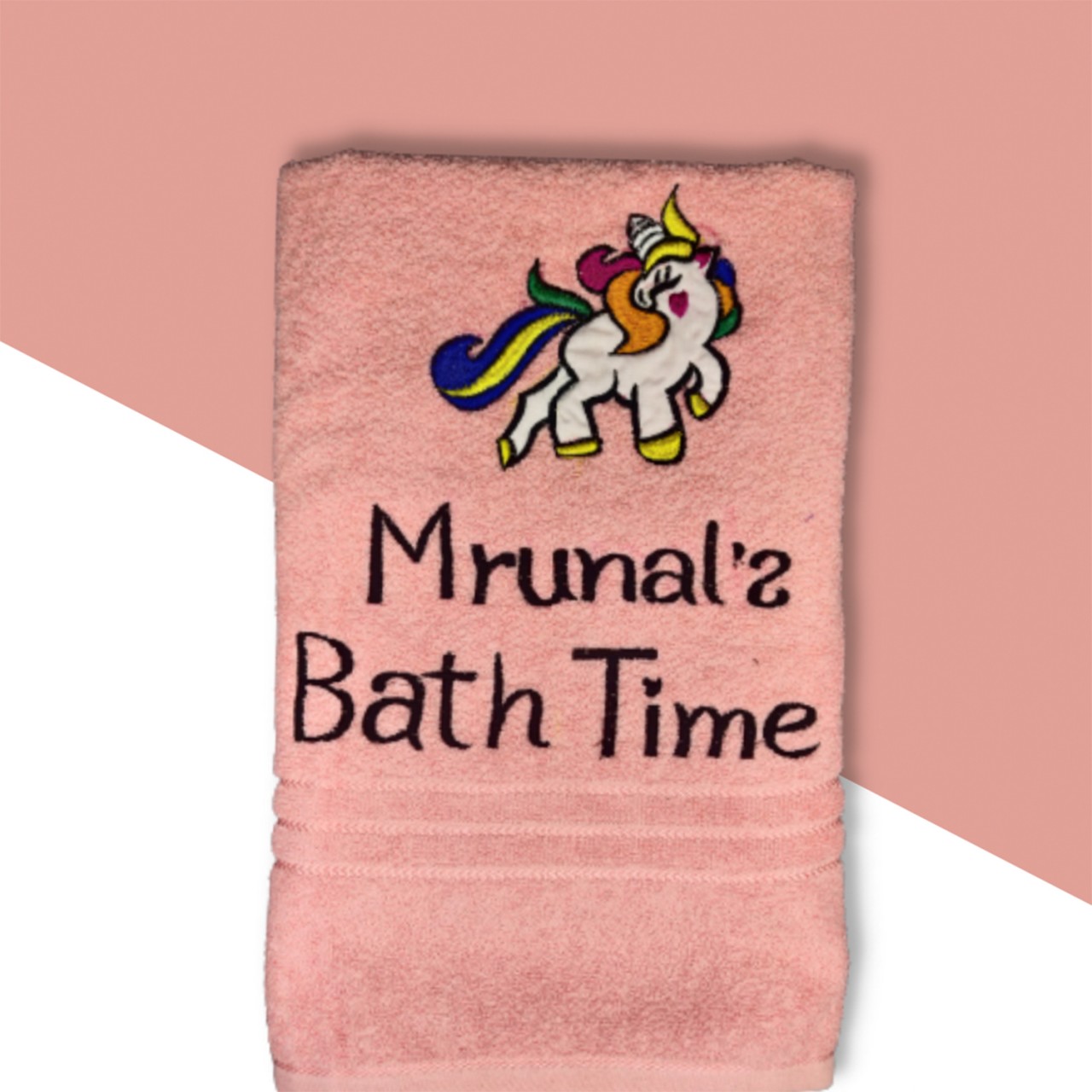 Personalized Name With Unicorn Cotton Towel