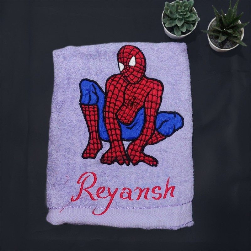 Personalized Spider-Man With Name Cotton Towel