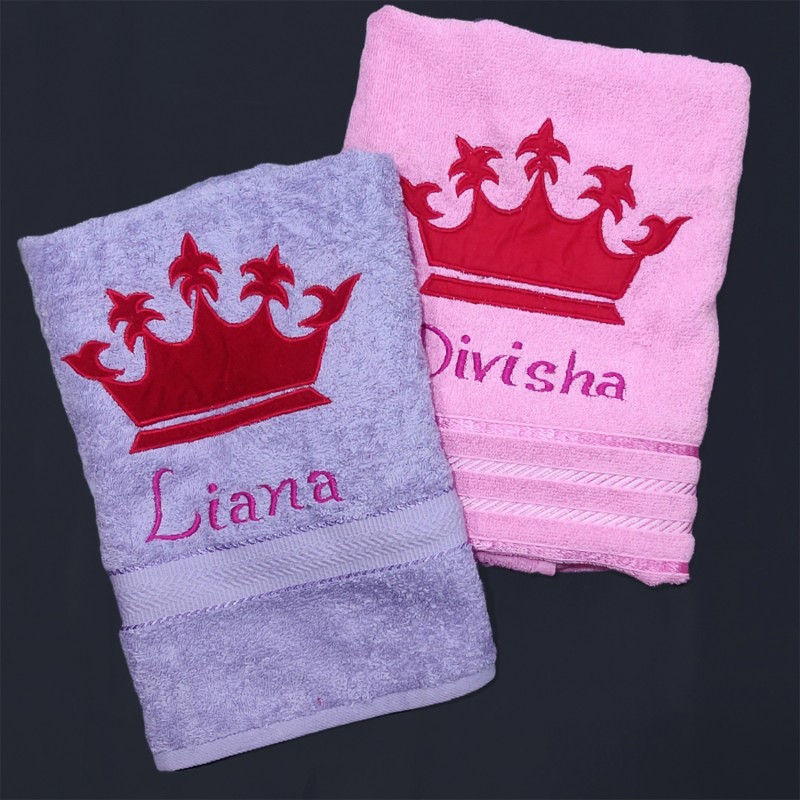 Personalized Crown With Name Cotton Towel Combo