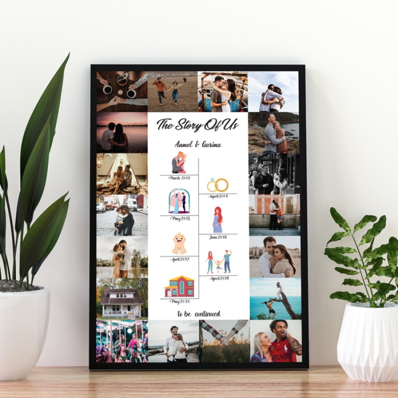 Personalized Story Of Us  Wooden Photo Collage
