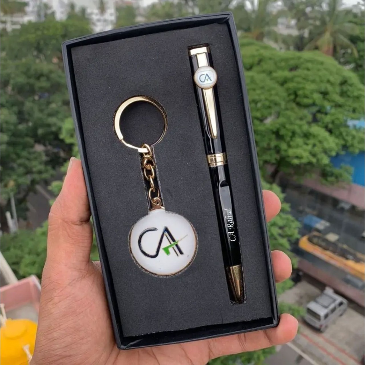 Personalized CA Keychain And Pen Combo