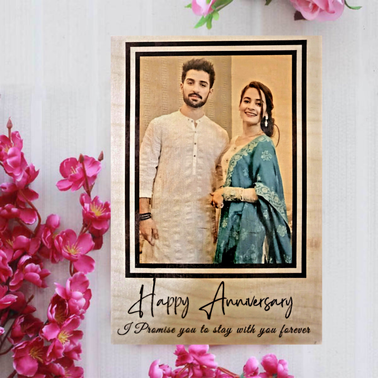 Personalized Anniversary UV Printed Wooden Frame Design 2