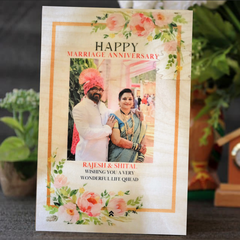 Personalized Anniversary UV Printed Wooden Frame Design 3