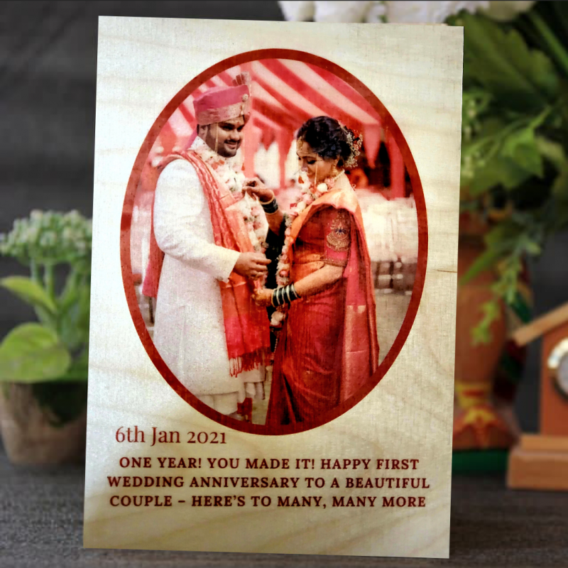 Personalized Anniversary UV Printed Wooden Frame Design 4
