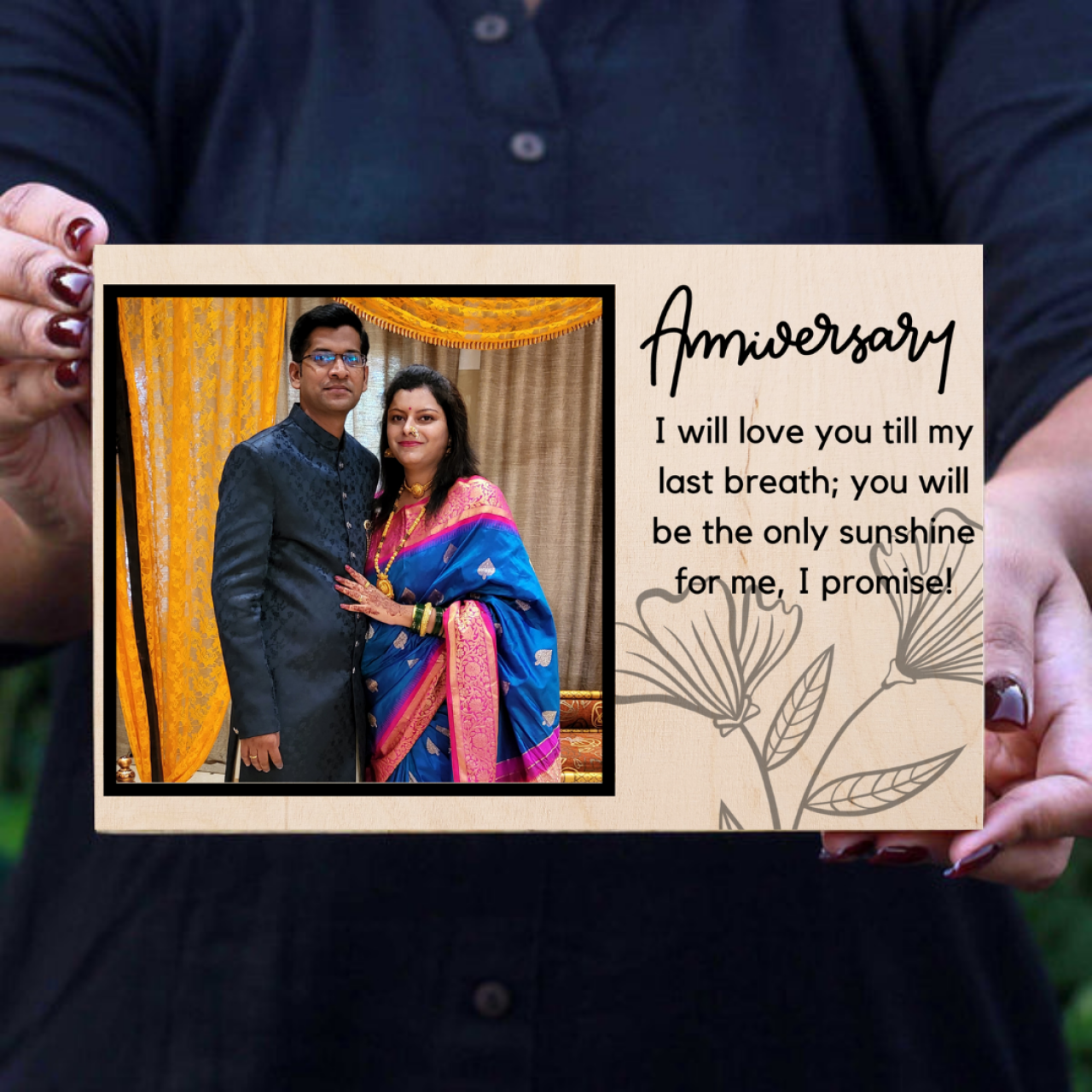 Personalized Anniversary UV Printed Wooden Frame Design 5