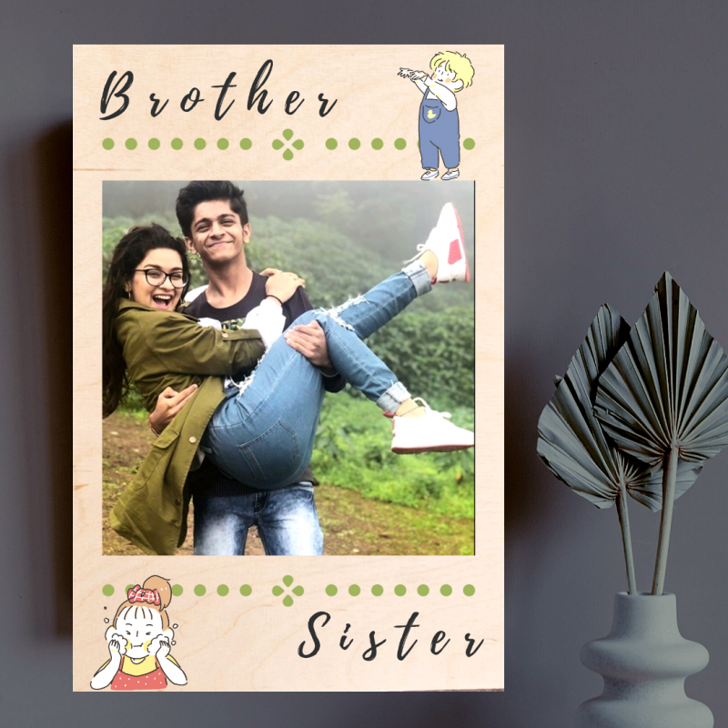 Personalized Siblings UV Printed Wooden Frame