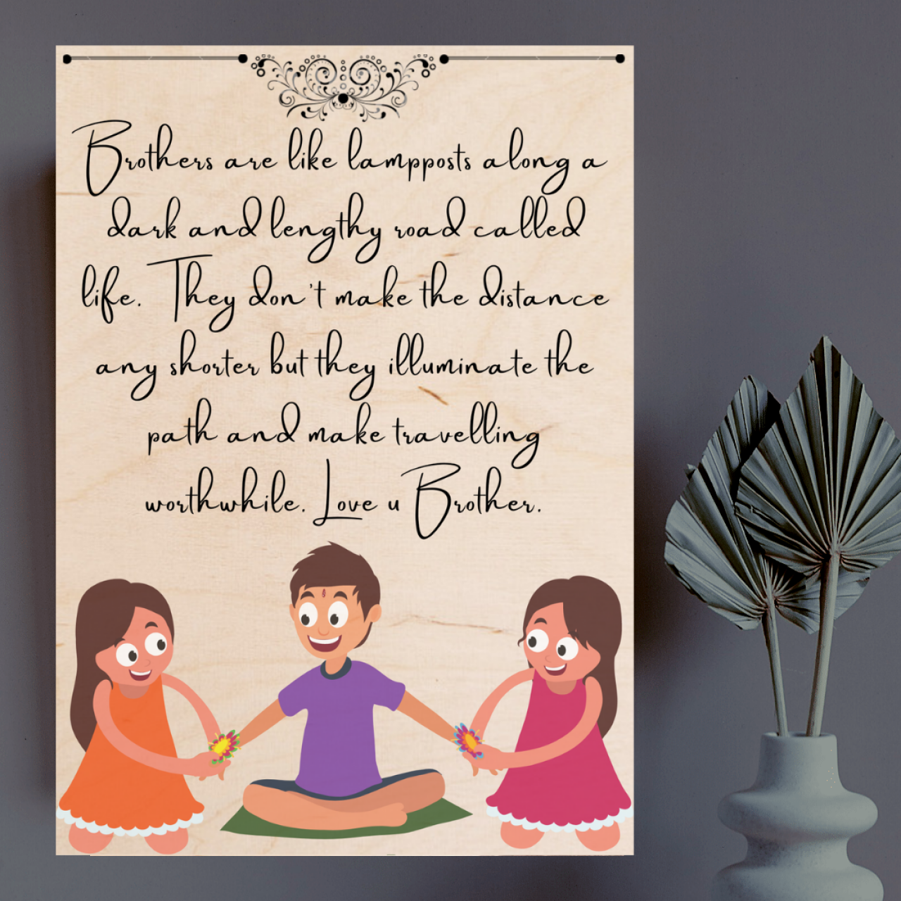 Personalized Raksha Bandhan UV Printed Wooden Frame Design 4