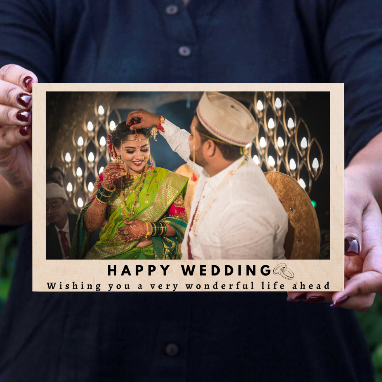 Personalized Wedding UV Printed Wooden Frame Design 3
