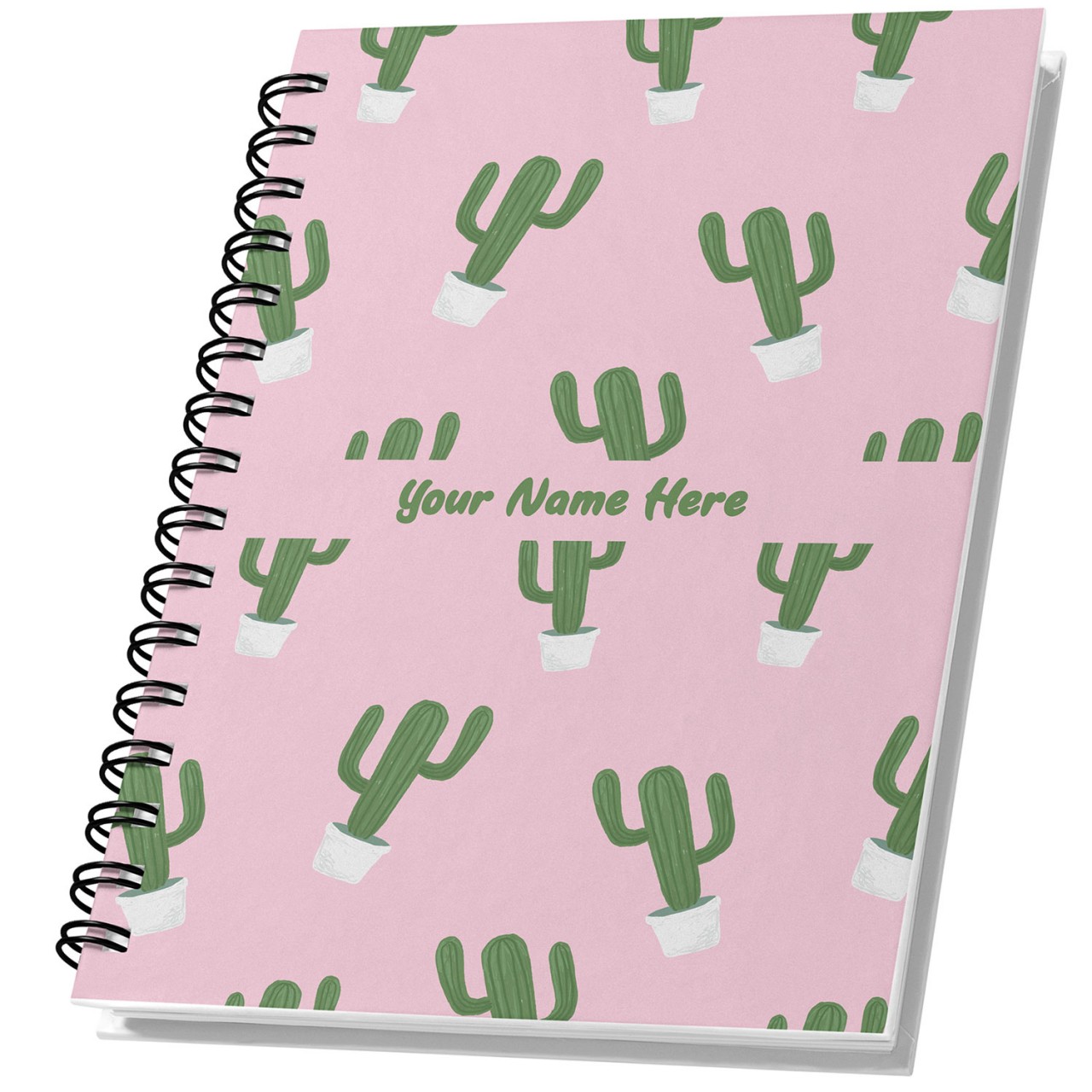 Personalized Cactus Caught Notebook (Hard Cover)