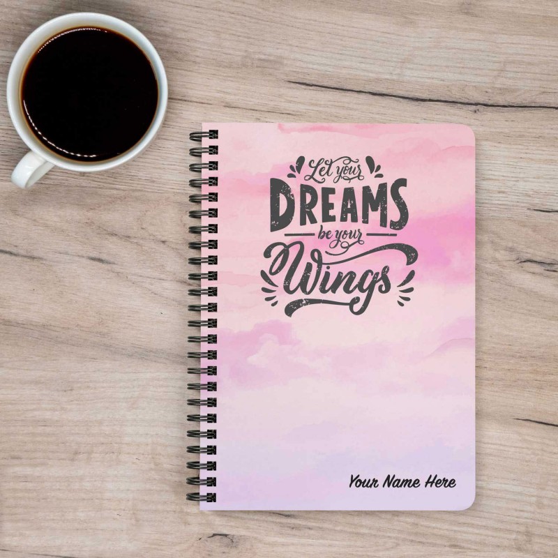 Personalized Dreams With Wings Notebook (Hard Cover)