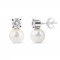 Ivy Silver Fresh Water Pearl Zircon Earrings