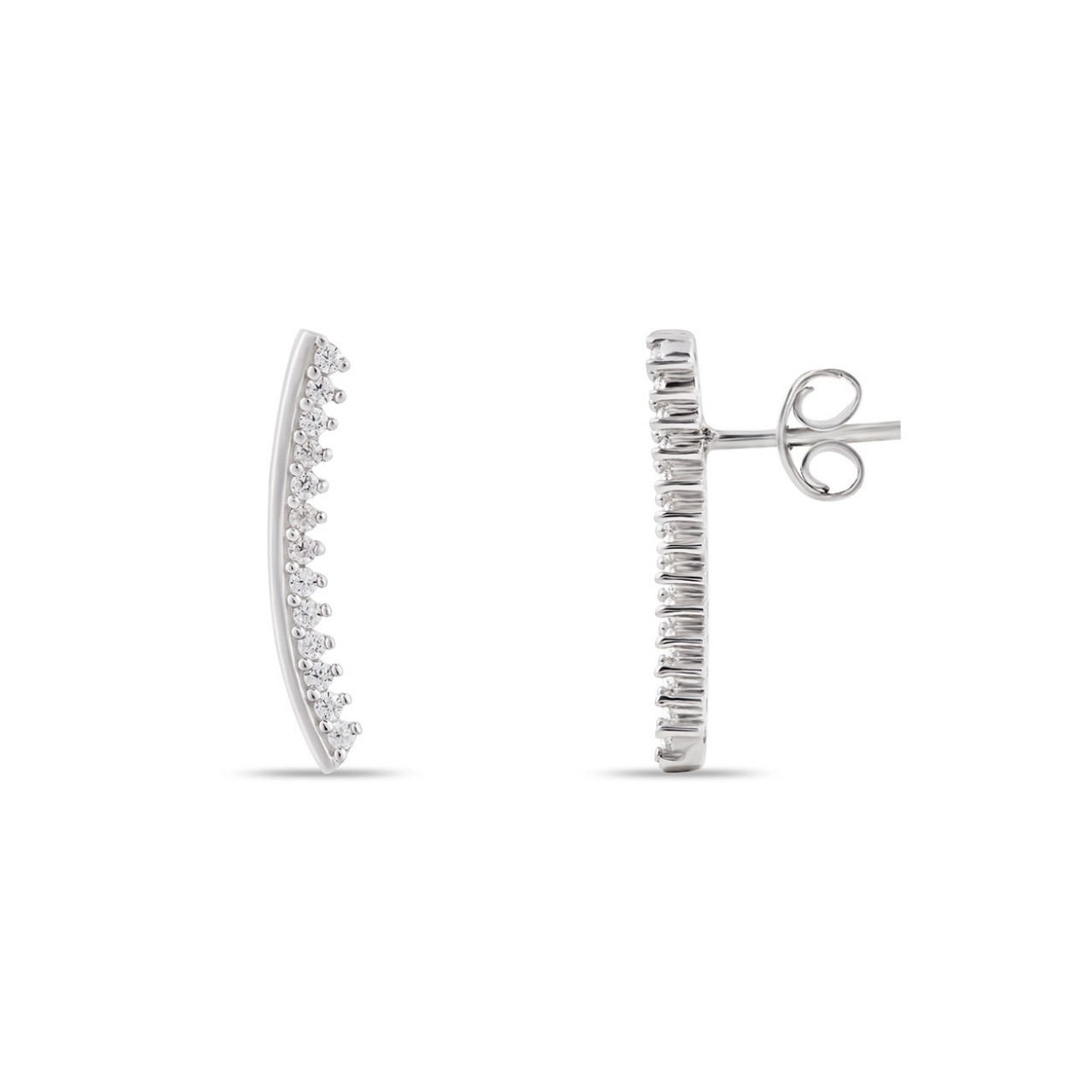 Ivy Silver Elegant Studded Earrings