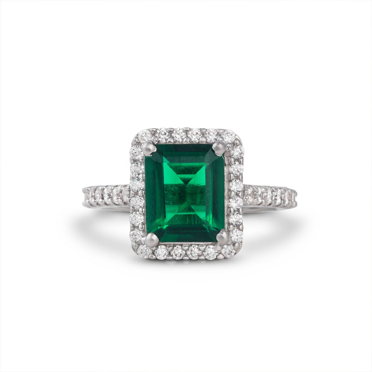 Bella Silver Green Emerald Ring