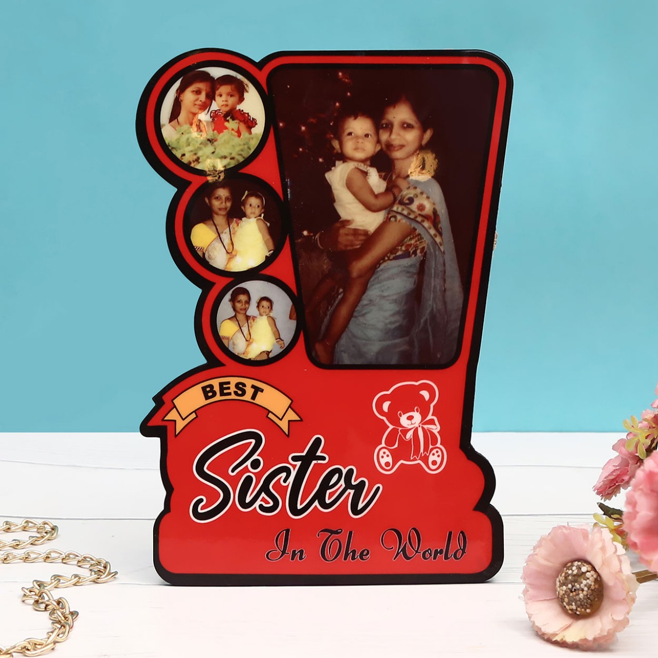 Personalized Table Top Wooden Frame For Sister