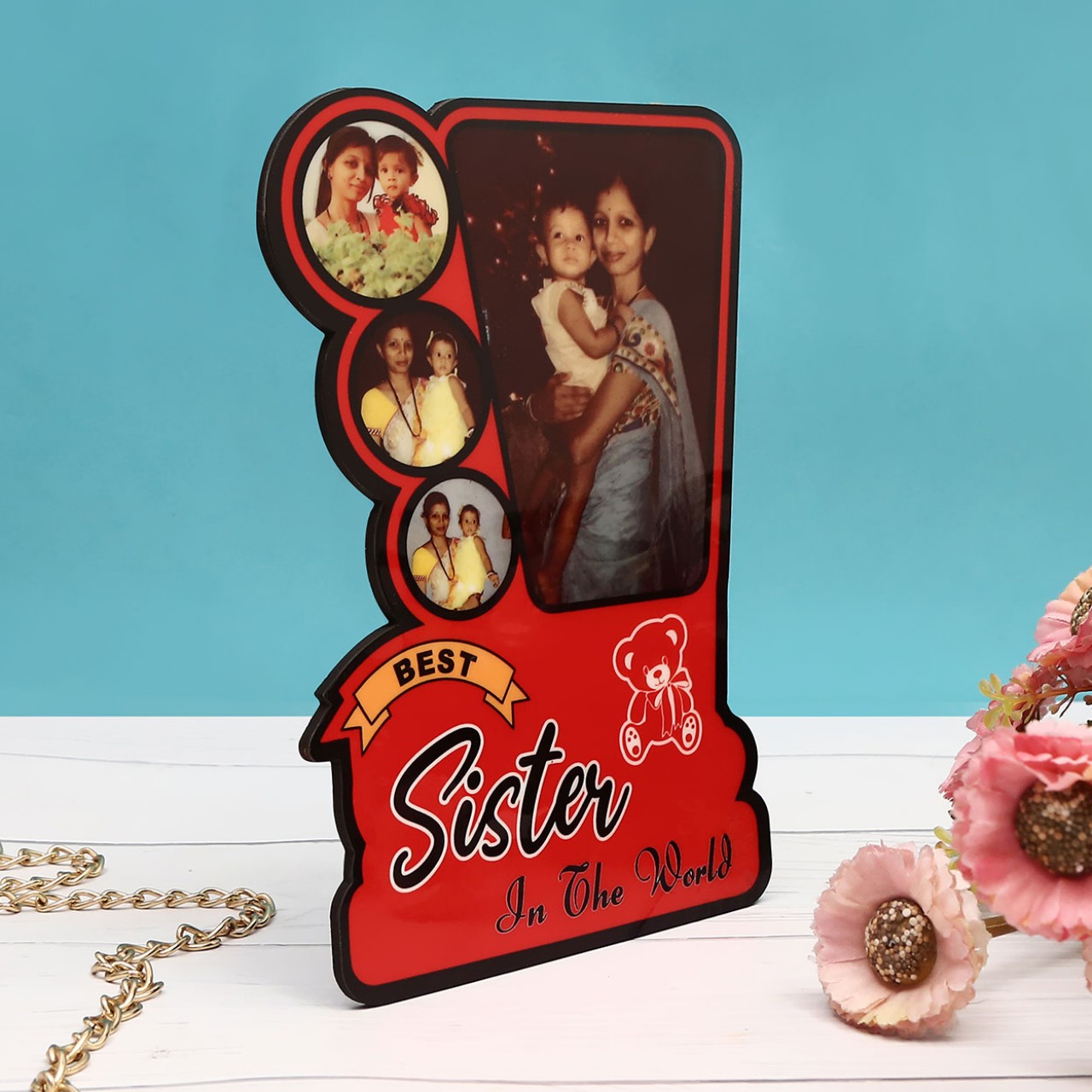 Personalized Table Top Wooden Frame For Sister