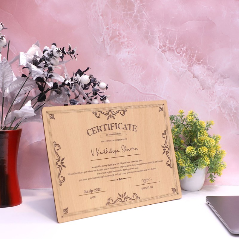 Personalized Wooden Certificate