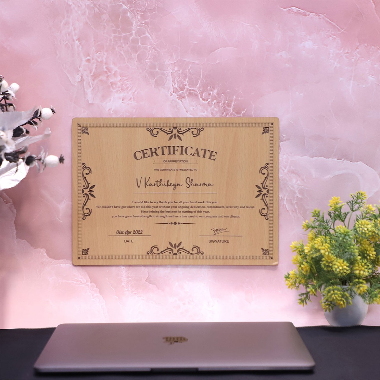 Personalized Wooden Certificate