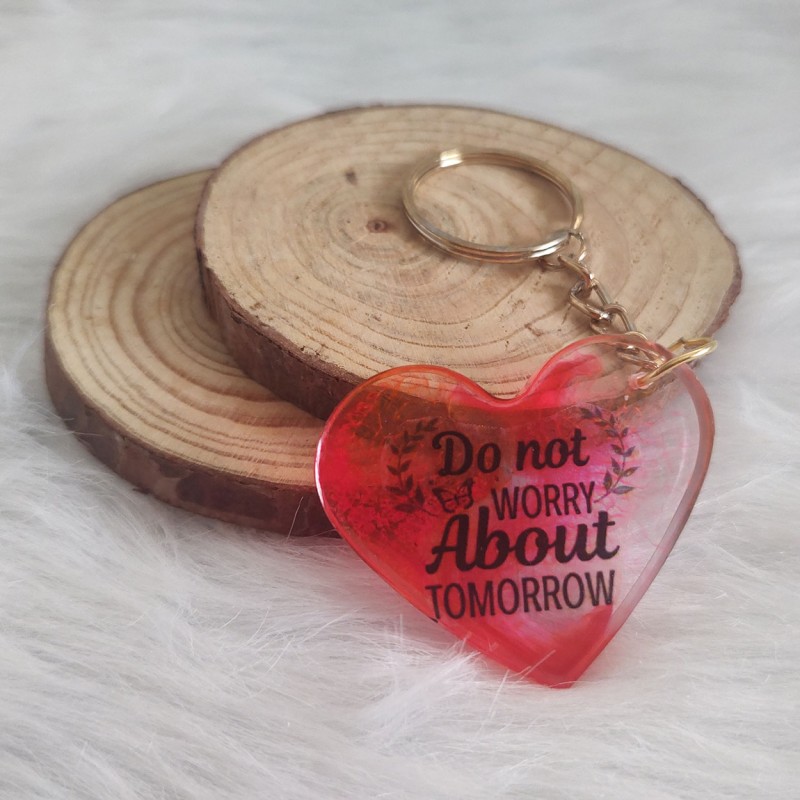 Personalized Heart Keychain With Quotes
