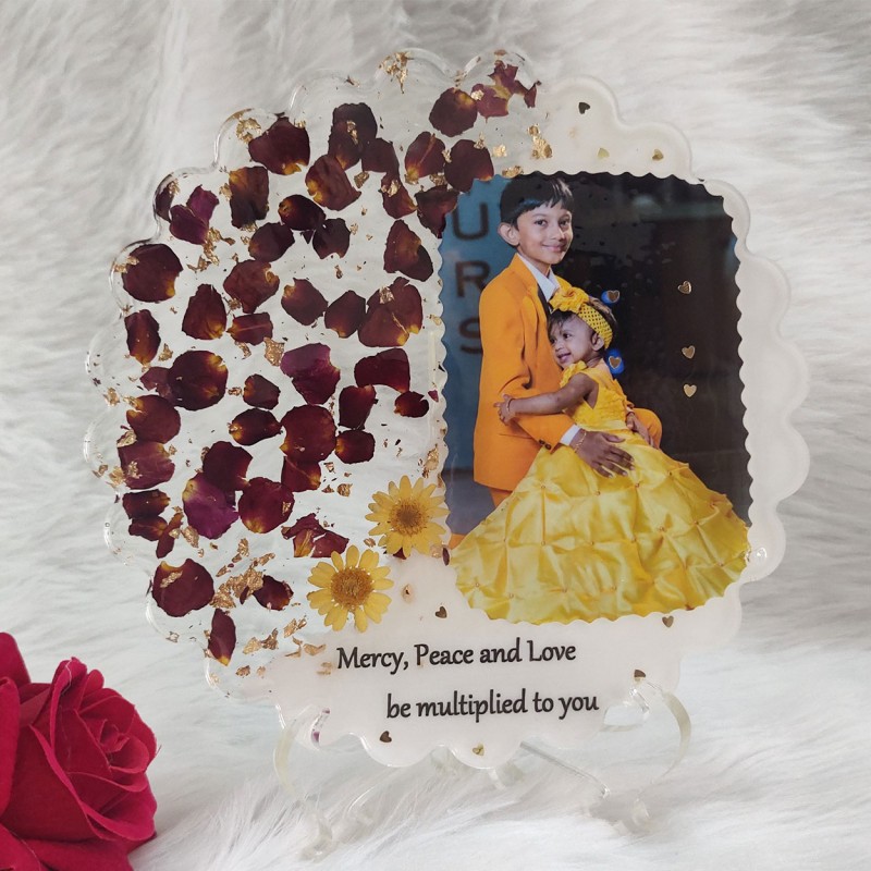 Personalized Rose Petals Photo Frame