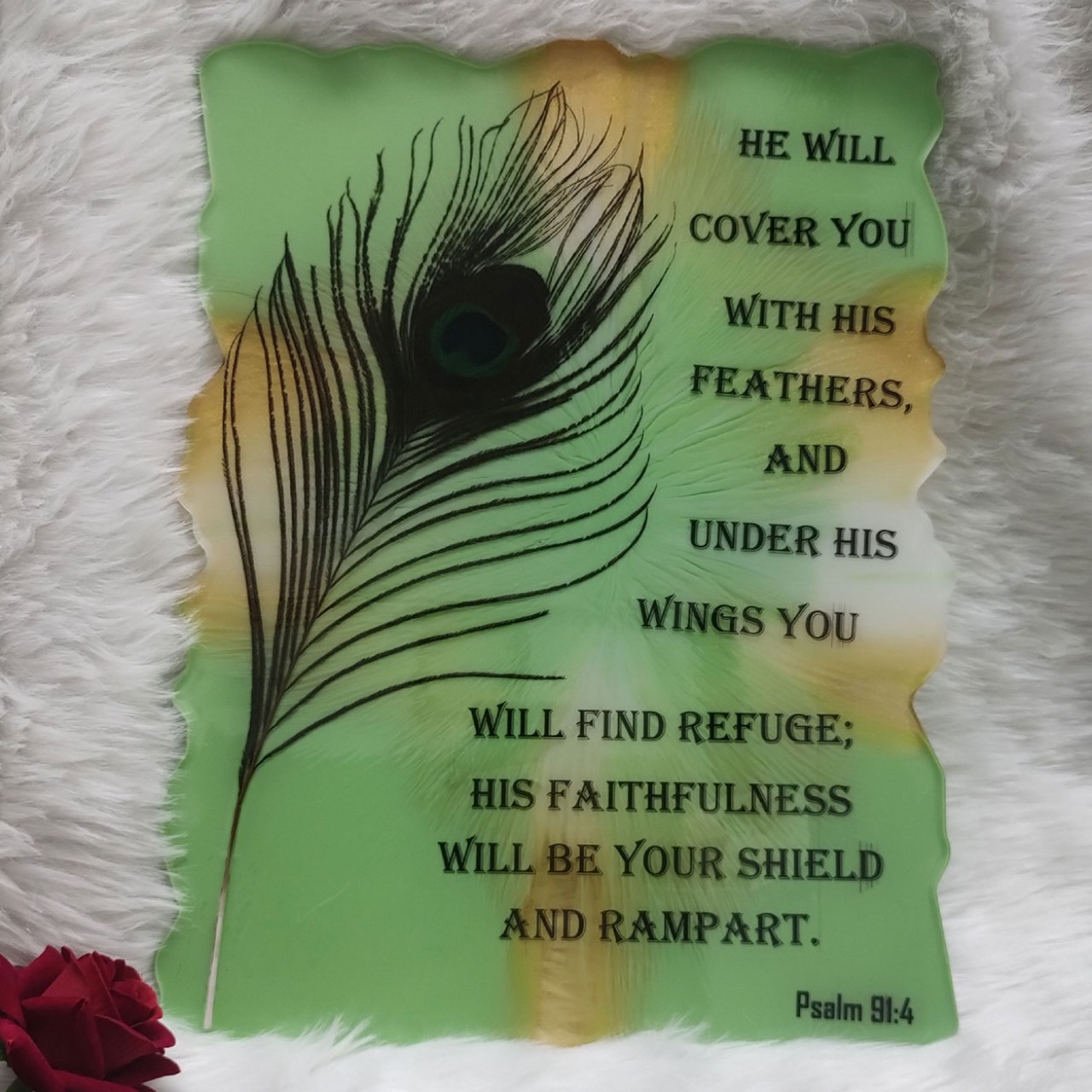 He Will Cover You Wall Frame