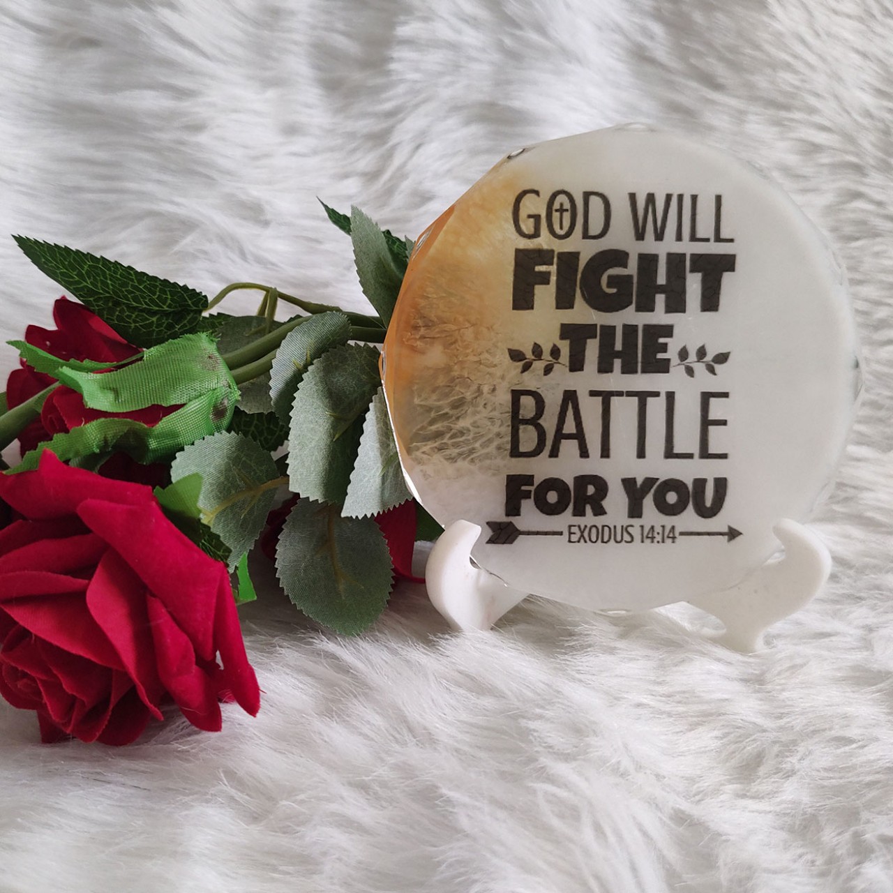 God Will Fight The Battle For You Frame With Stand