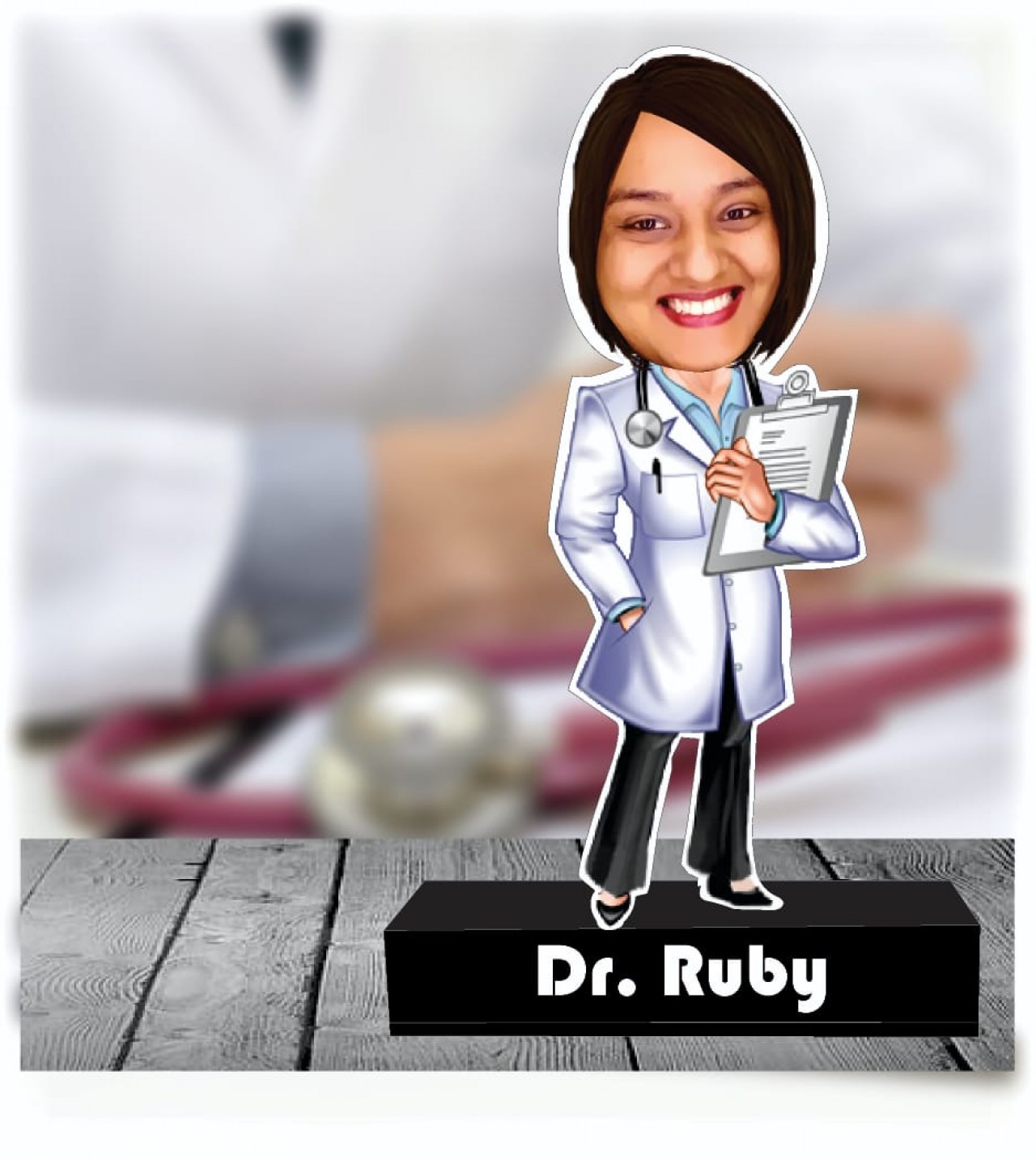 Personalized Doctor Caricature For Female