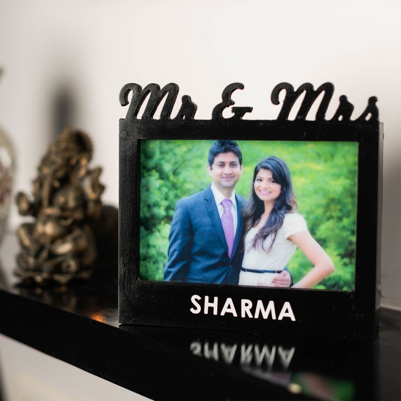 Personalized Mr & Mrs Photo Frame With LED