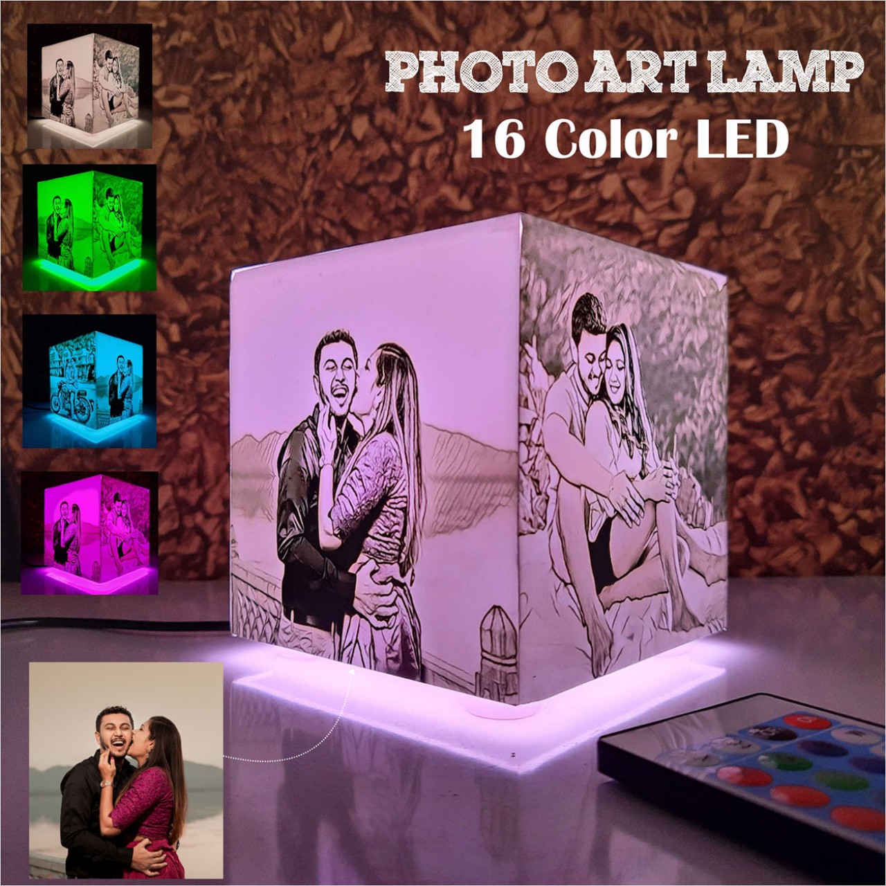 Personalized Colors Of Love Photo Art Lamp