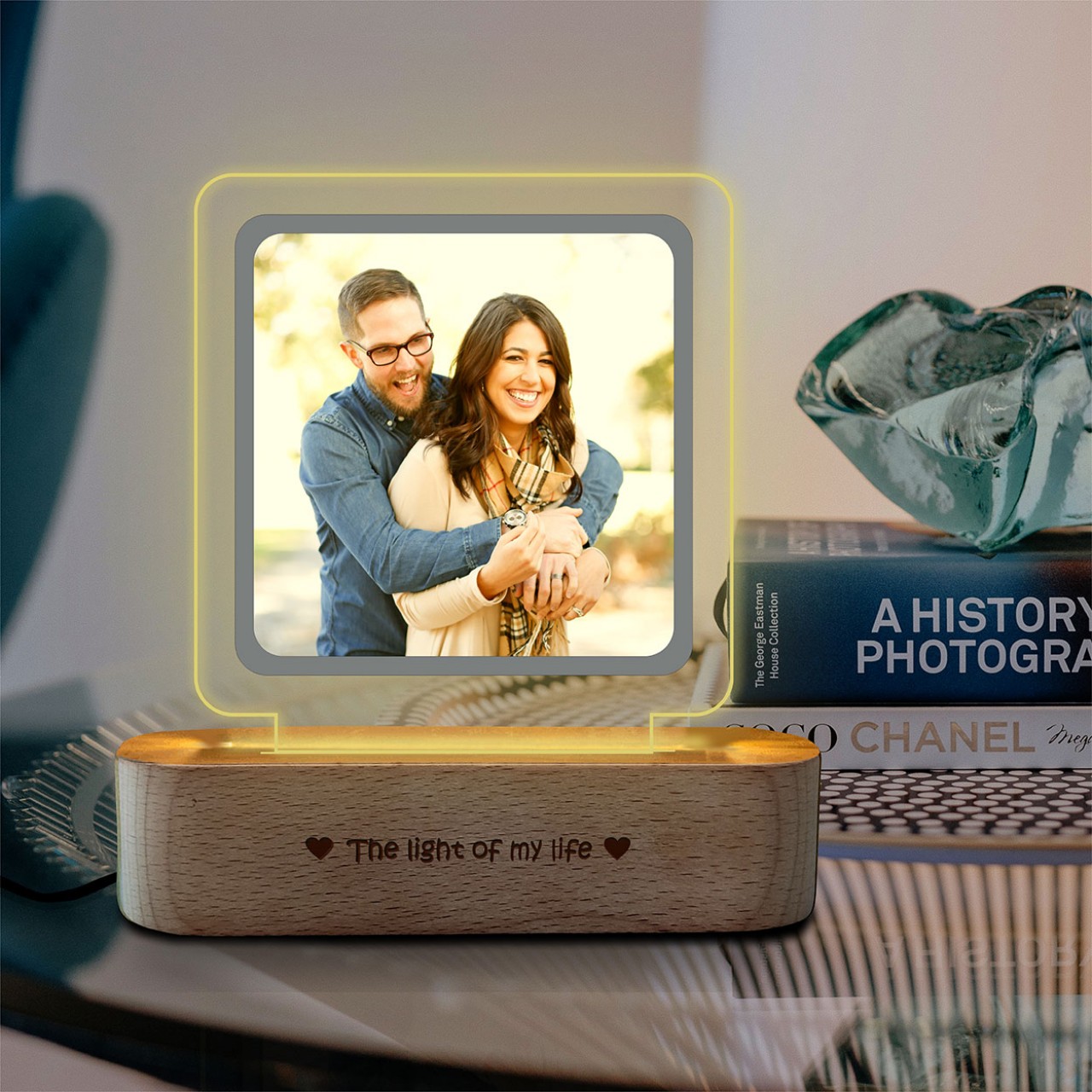 Personalized Memory-Lit LED Photo Lamp
