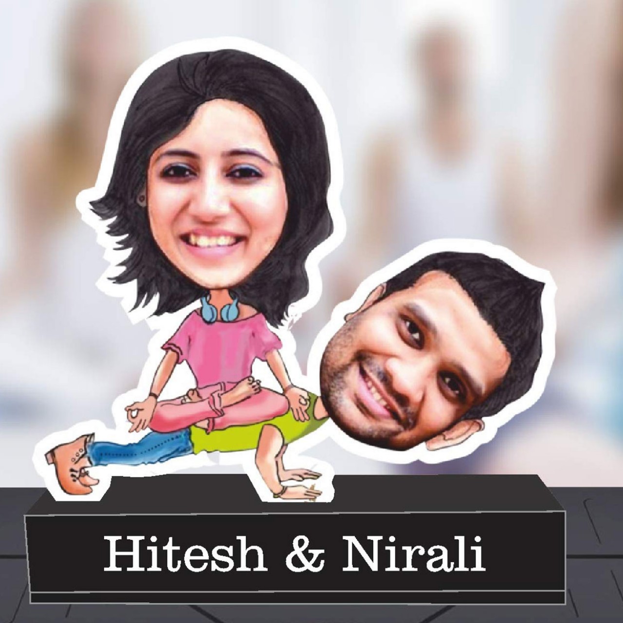 Personalized Balanced Relationship Couple Caricature
