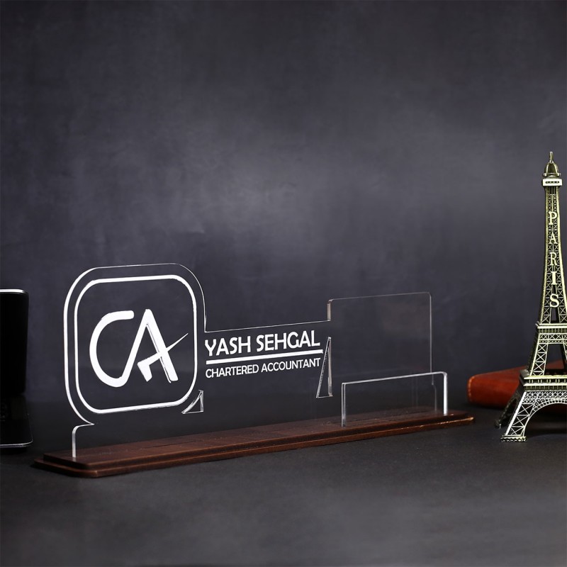 Personalized Acrylic Desk Name Plate For CA