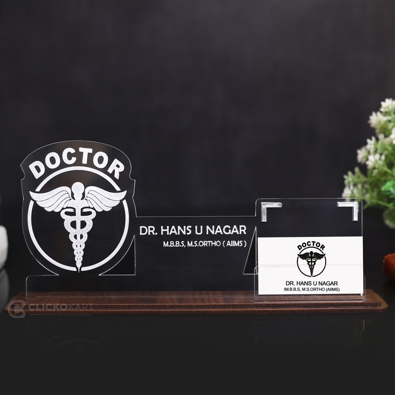 Personalized Acrylic Desk Name Plate For Doctors