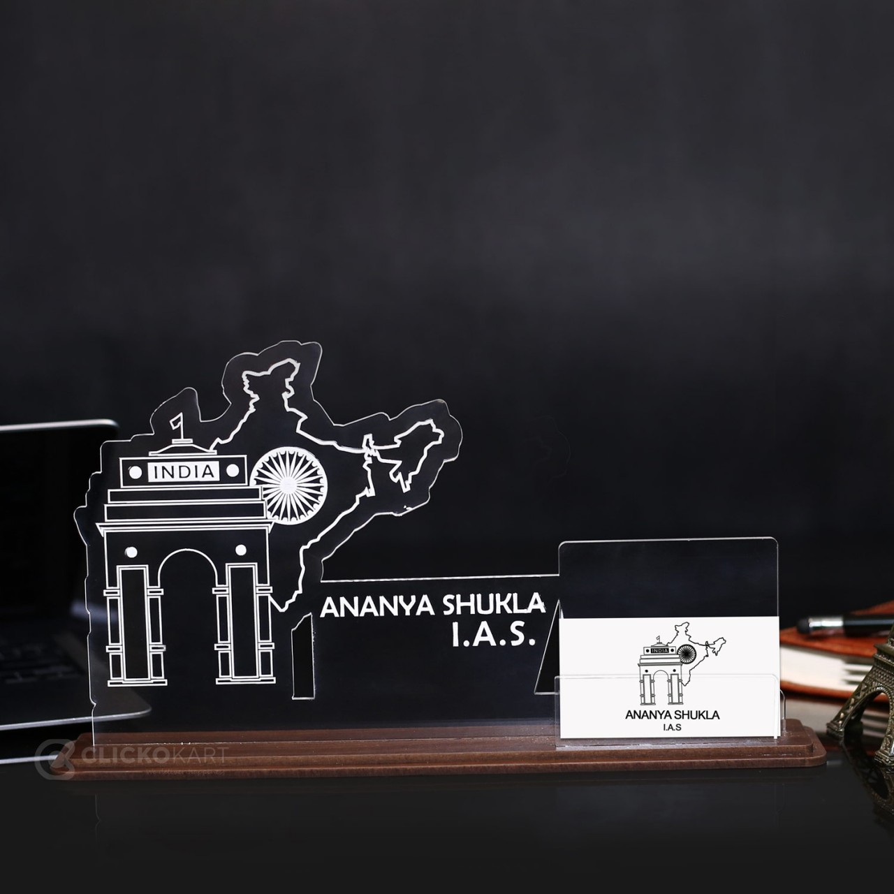 Personalized Acrylic Desk Name Plate For IAS Officers