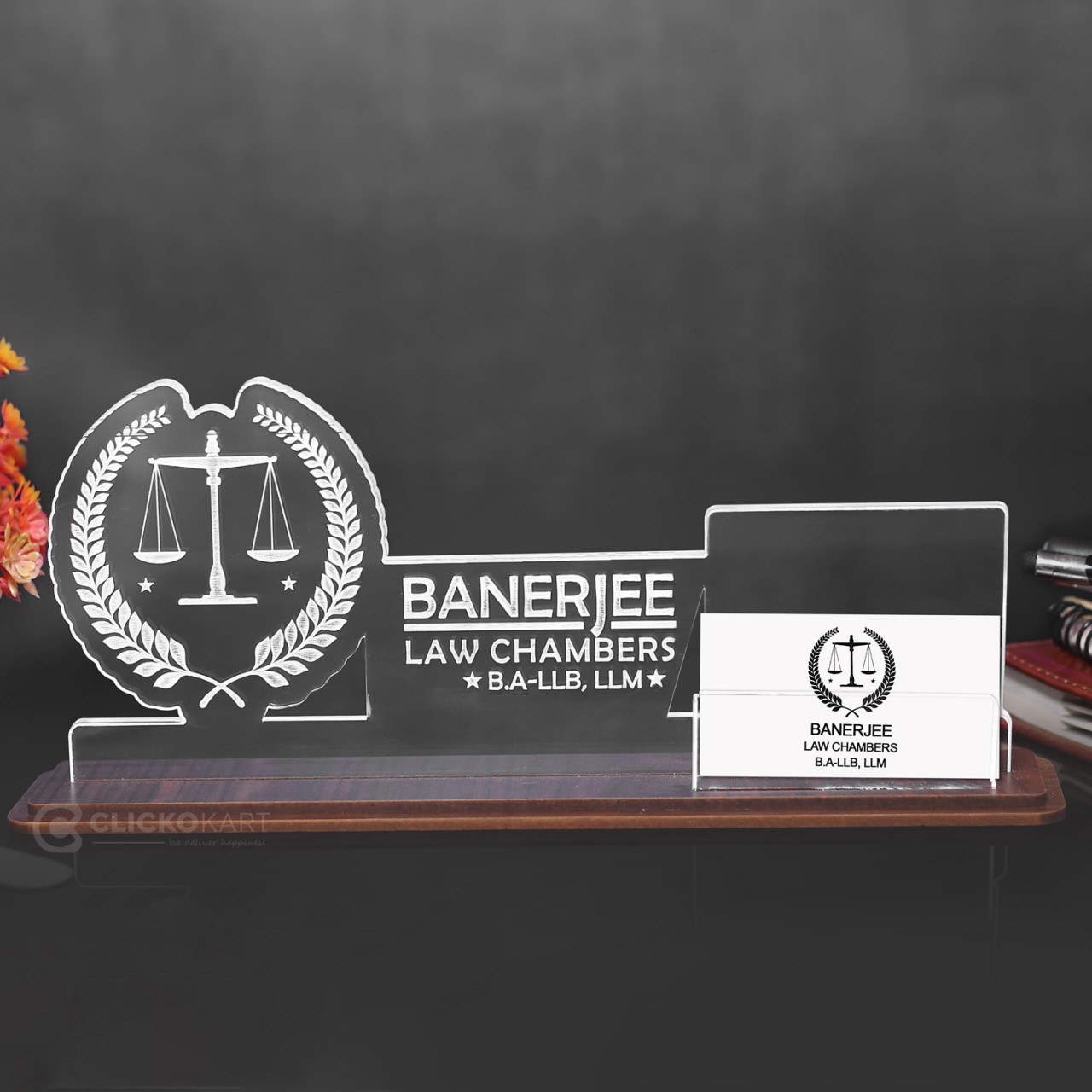 Personalized Acrylic Desk Name Plate For Law Firms