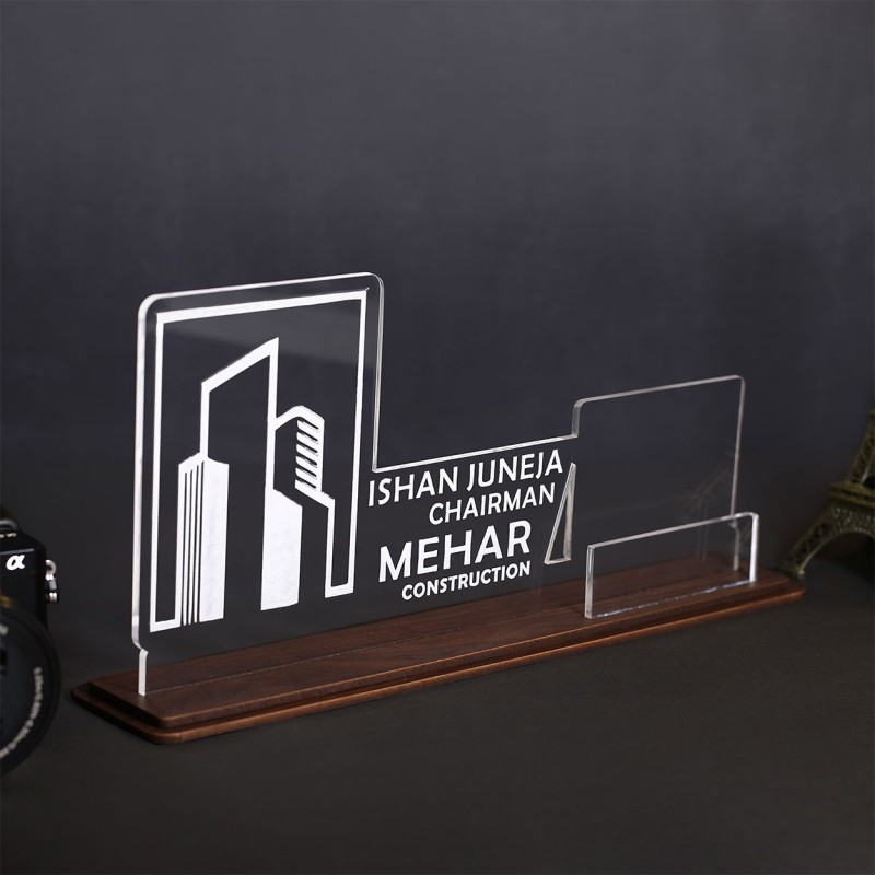 Acrylic Desk Name Plate For Real Estate Agents
